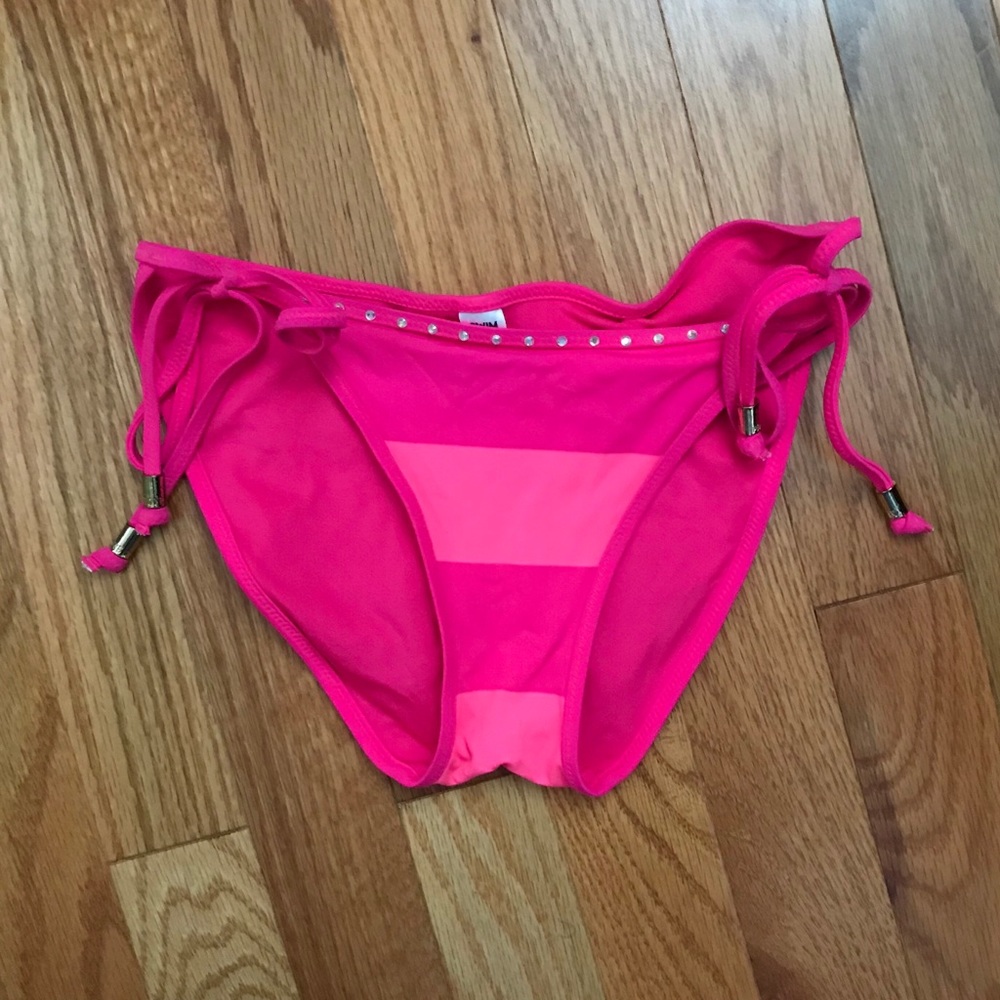 Victoria’s Secret Swim Striped Pink Bikini Bottoms